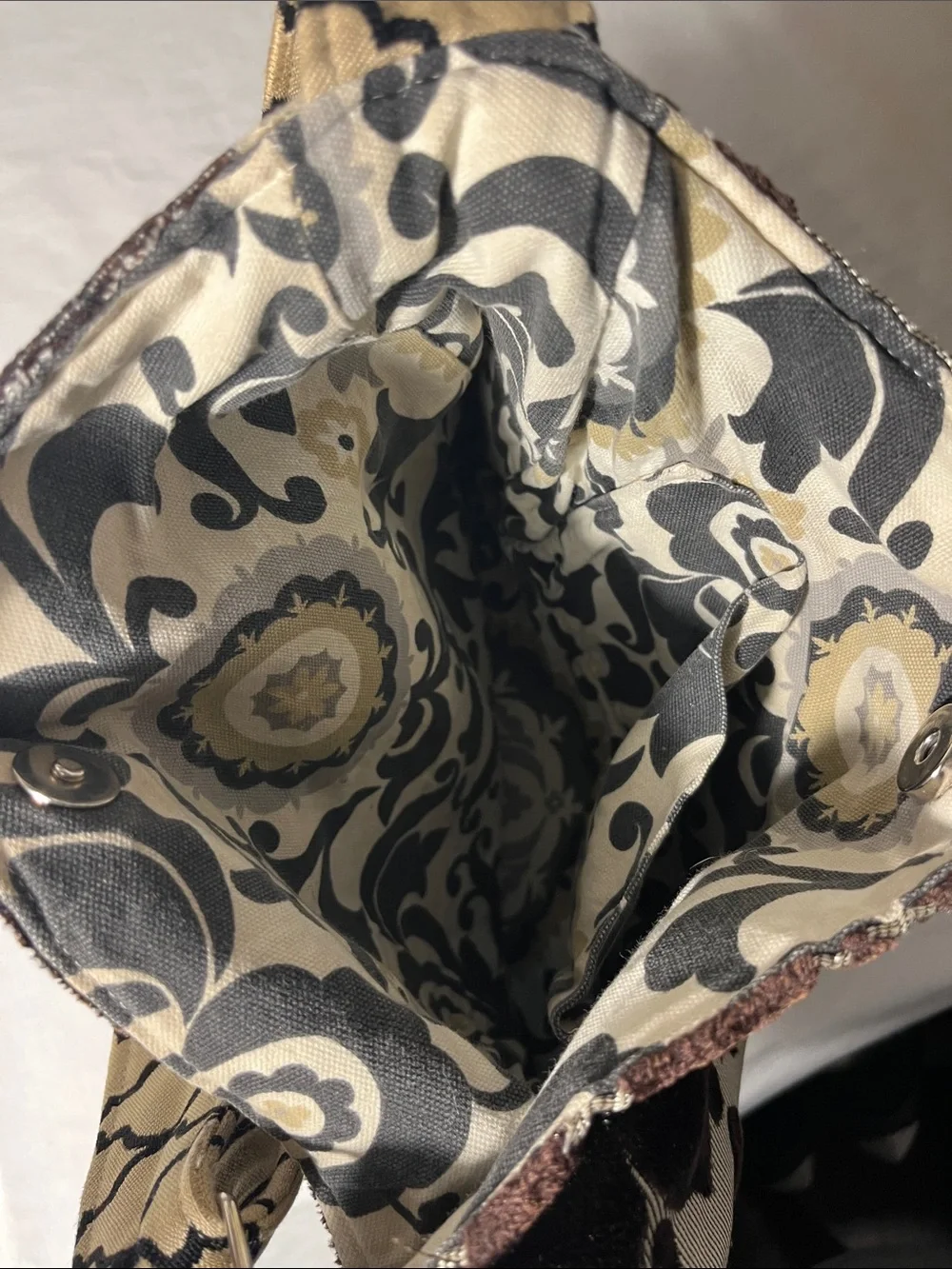 Vintage Patchwork Velvet Purse - Brown & Black